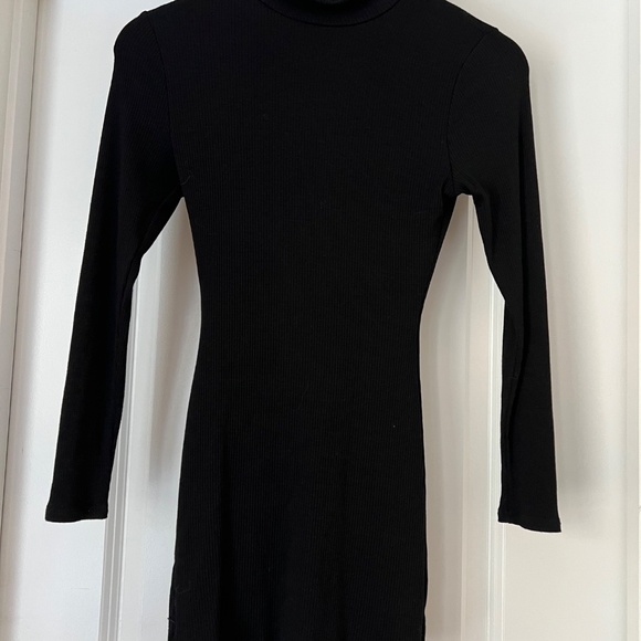 Mock Neck Ribbed Mini Dress - Picture 2 of 3